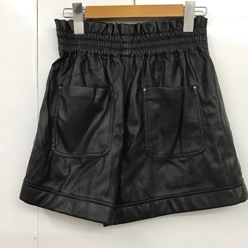 ザラ ZARA パンツ ショートパンツ ショートパンツ ハーフパンツ カジュアルパンツ フェイクレザー 34 無地 黒 / ブラック /  レディース USED 古着 中古 10127459