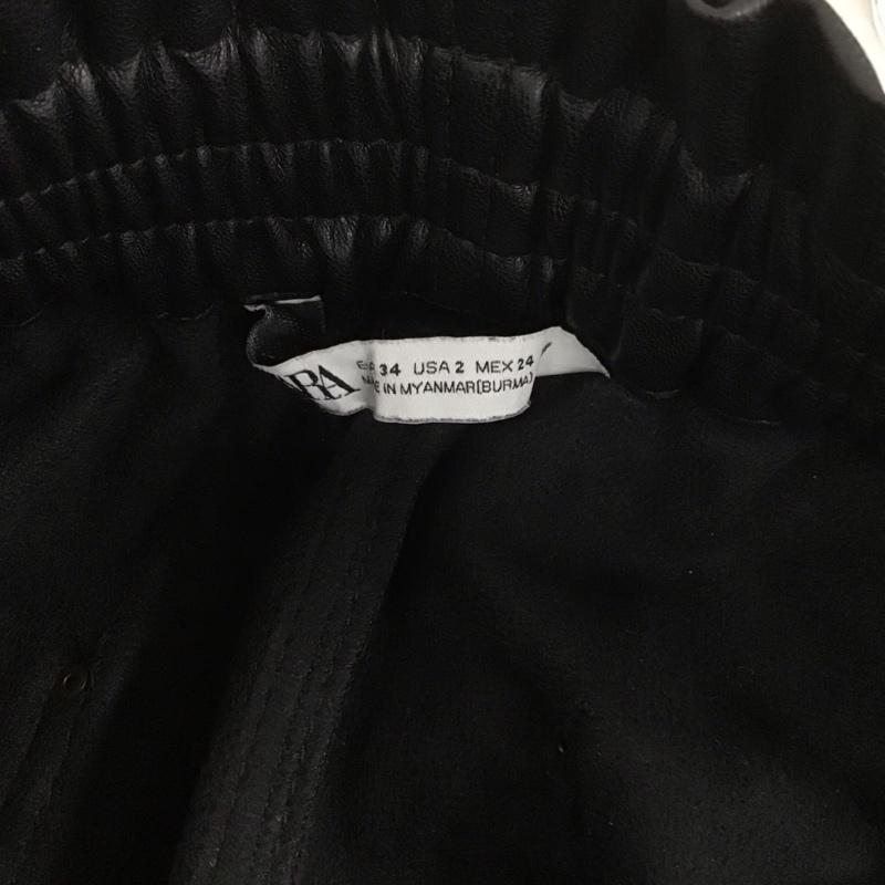ザラ ZARA パンツ ショートパンツ ショートパンツ ハーフパンツ カジュアルパンツ フェイクレザー 34 無地 黒 / ブラック /  レディース USED 古着 中古 10127459
