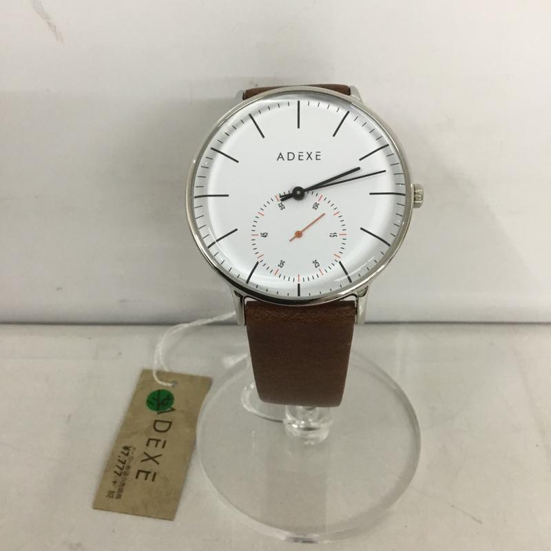 アデクス ADEXE 腕時計 アナログ（クォーツ式） 1868B-03 レザー ロゴ、文字 茶 / ブラウン /  メンズ USED 古着 中古 10127474