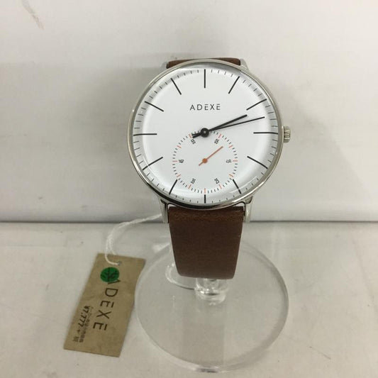 アデクス ADEXE 腕時計 アナログ（クォーツ式） 1868B-03 レザー ロゴ、文字 茶 / ブラウン /  メンズ USED 古着 中古 10127474