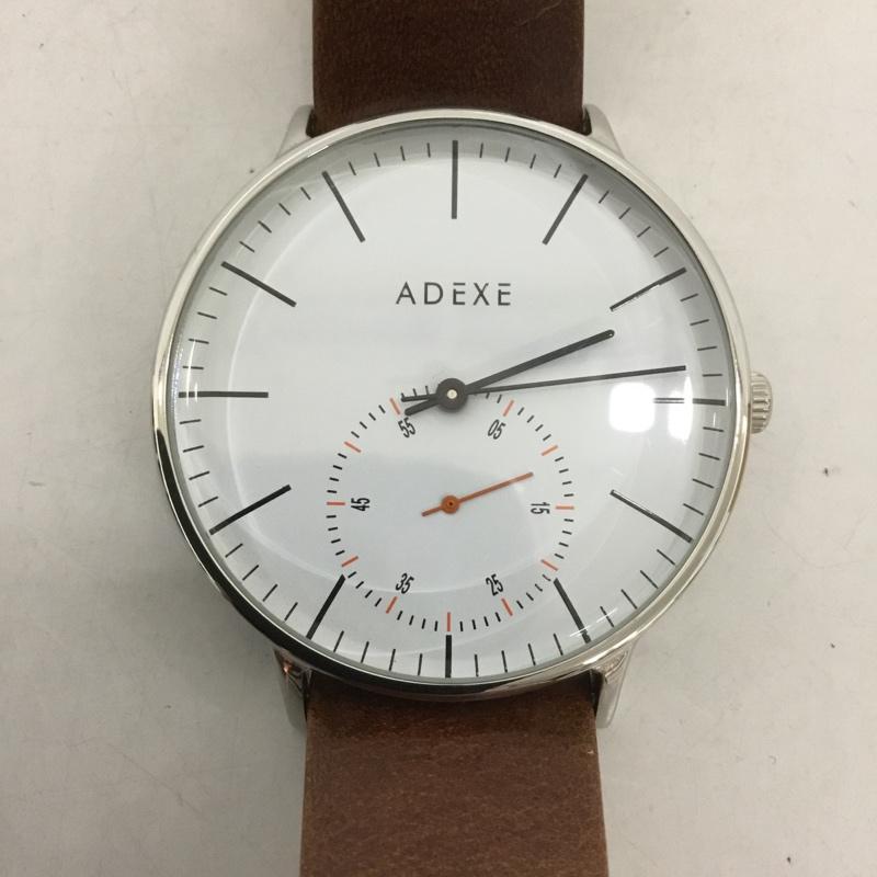 アデクス ADEXE 腕時計 アナログ（クォーツ式） 1868B-03 レザー ロゴ、文字 茶 / ブラウン /  メンズ USED 古着 中古 10127474