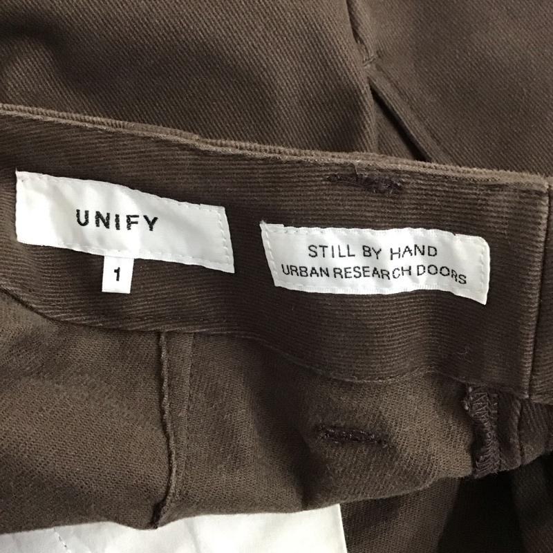 ユニフィ UNIFY パンツ デニム、ジーンズ ワイドパンツ カジュアルパンツ ワークパンツ 1 無地 茶 / ブラウン /  レディース USED 古着 中古 10127477