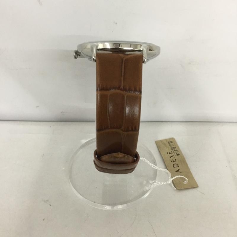 アデクス ADEXE 腕時計 アナログ（クォーツ式） 1868A-04 レザーバンド ロゴ、文字 茶 / ブラウン /  メンズ USED 古着 中古 10127481