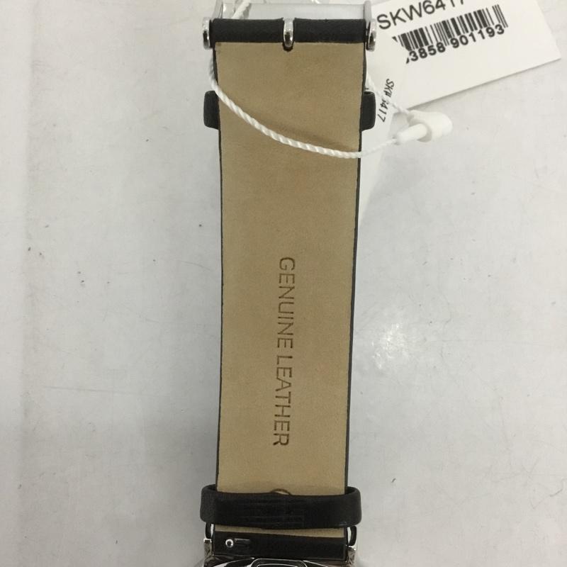 スカーゲン SKAGEN 腕時計 アナログ（クォーツ式） SKW6417 レザーベルト 箱有 ロゴ、文字 黒 / ブラック / X 紺 / ネイビー /  メンズ USED 古着 中古 10127492