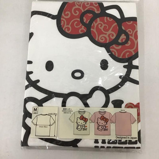 豊天商店 ぶーでんしょうてん Tシャツ 半袖 唐草リボン キャラT サンリオ キティちゃん M プリント X キャラクター 白 / ホワイト /  レディース USED 古着 中古 10127504