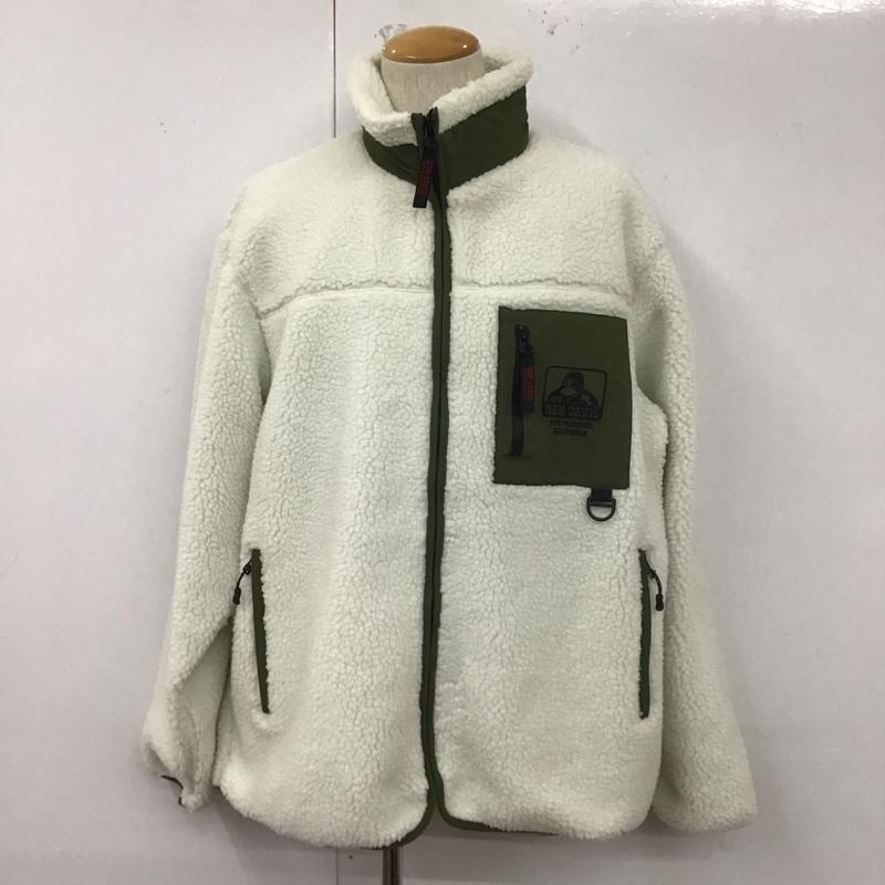 ベンデイビス BEN DAVIS ジャケット、上着 ジャケット、ブレザー ジップアップジャケット ボアジャケット アウター スタンドカラー XL ロゴ、文字 白 / ホワイト /  メンズ USED 古着 中古 10127516