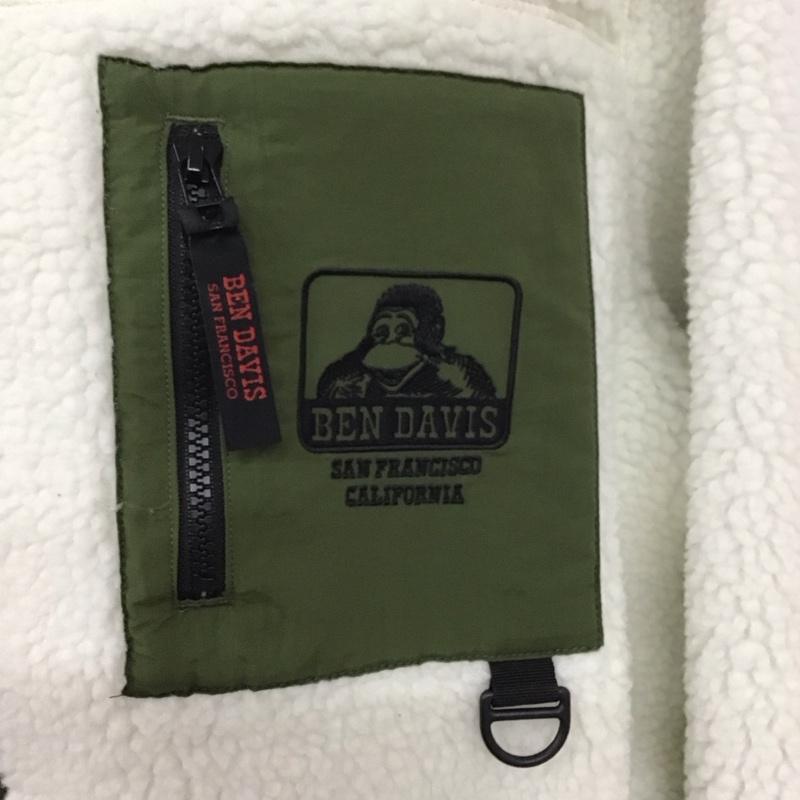 ベンデイビス BEN DAVIS ジャケット、上着 ジャケット、ブレザー ジップアップジャケット ボアジャケット アウター スタンドカラー XL ロゴ、文字 白 / ホワイト /  メンズ USED 古着 中古 10127516