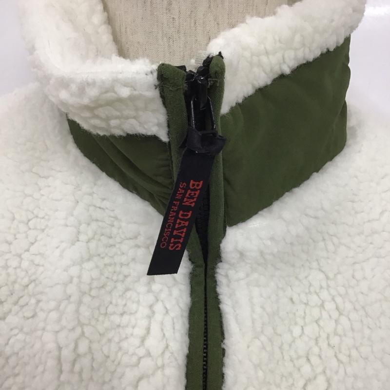 ベンデイビス BEN DAVIS ジャケット、上着 ジャケット、ブレザー ジップアップジャケット ボアジャケット アウター スタンドカラー XL ロゴ、文字 白 / ホワイト /  メンズ USED 古着 中古 10127516