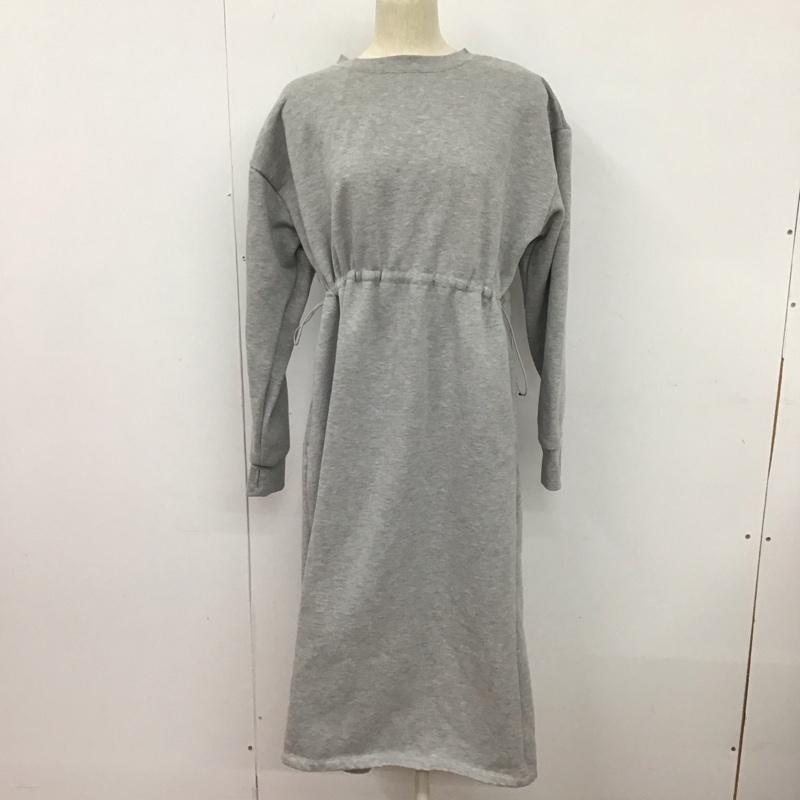 アズールバイマウジー AZUL BY MOUSSY ワンピース ロングスカート 長袖ワンピース ロングワンピース フレアスカート FREE 無地 灰 / グレー /  レディース USED 古着 中古 10127529