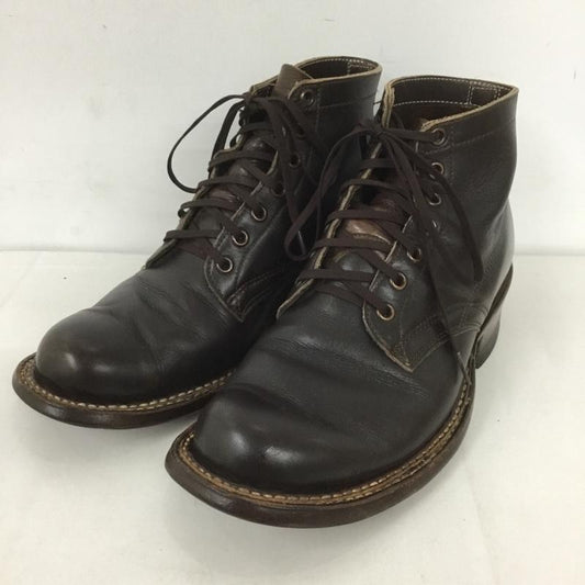 ホワイツブーツ WHITE S BOOTS ブーツ ショートブーツ ワークブーツ レザー レースアップ 7.5E 無地 ダークブラウン / ダークブラウン /  メンズ USED 古着 中古 10127530