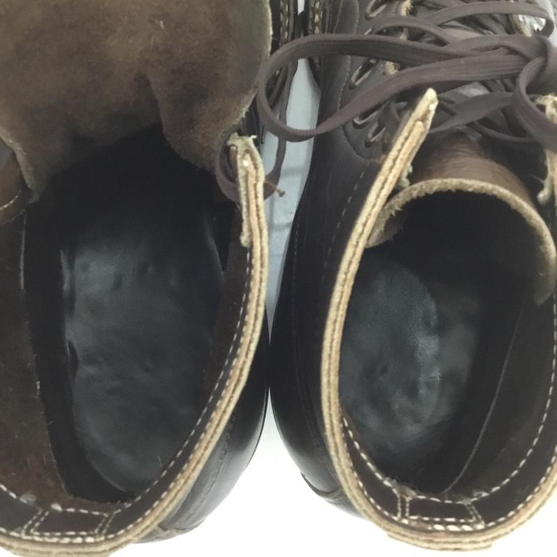 ホワイツブーツ WHITE S BOOTS ブーツ ショートブーツ ワークブーツ レザー レースアップ 7.5E 無地 ダークブラウン / ダークブラウン /  メンズ USED 古着 中古 10127530