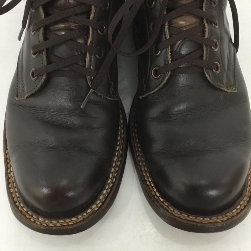 ホワイツブーツ WHITE S BOOTS ブーツ ショートブーツ ワークブーツ レザー レースアップ 7.5E 無地 ダークブラウン / ダークブラウン /  メンズ USED 古着 中古 10127530