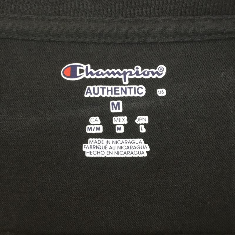 チャンピオン Champion Tシャツ 長袖 a603-5795 Champion 長袖 プリントTシャツ M ブラック M プリント 黒 / ブラック /  メンズ USED 古着 中古 10127549