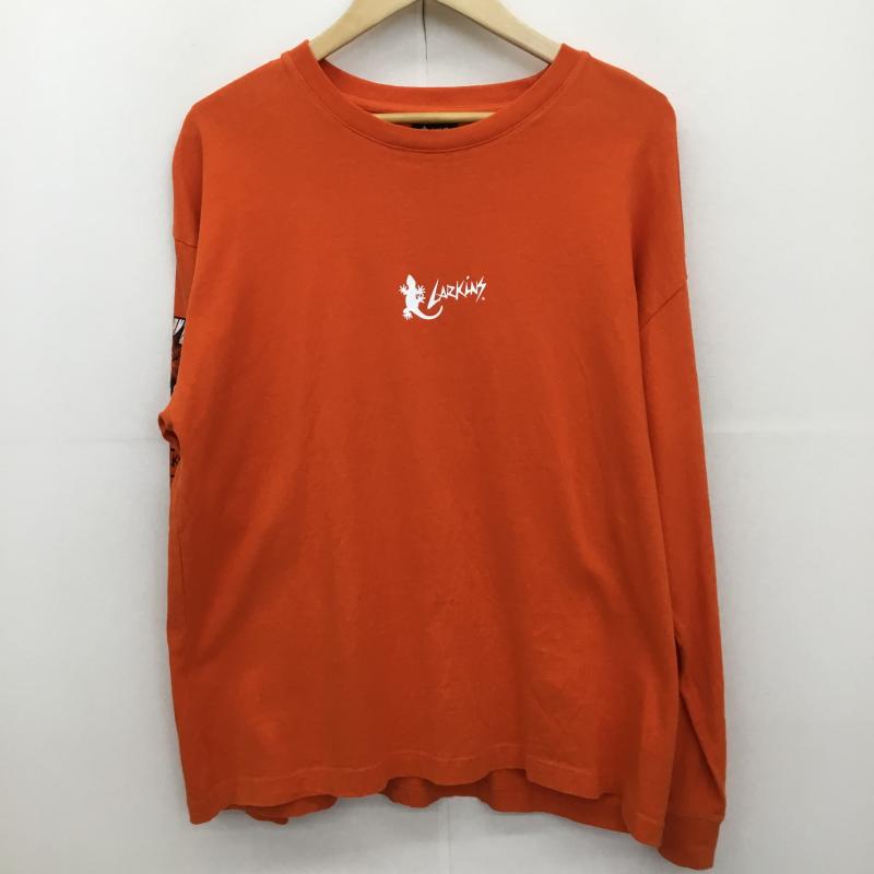 ユーズドクロージング used clothes Tシャツ 長袖 LARKINS ロンT M ロゴ、文字 橙 / オレンジ /  メンズ USED 古着 中古 10127557