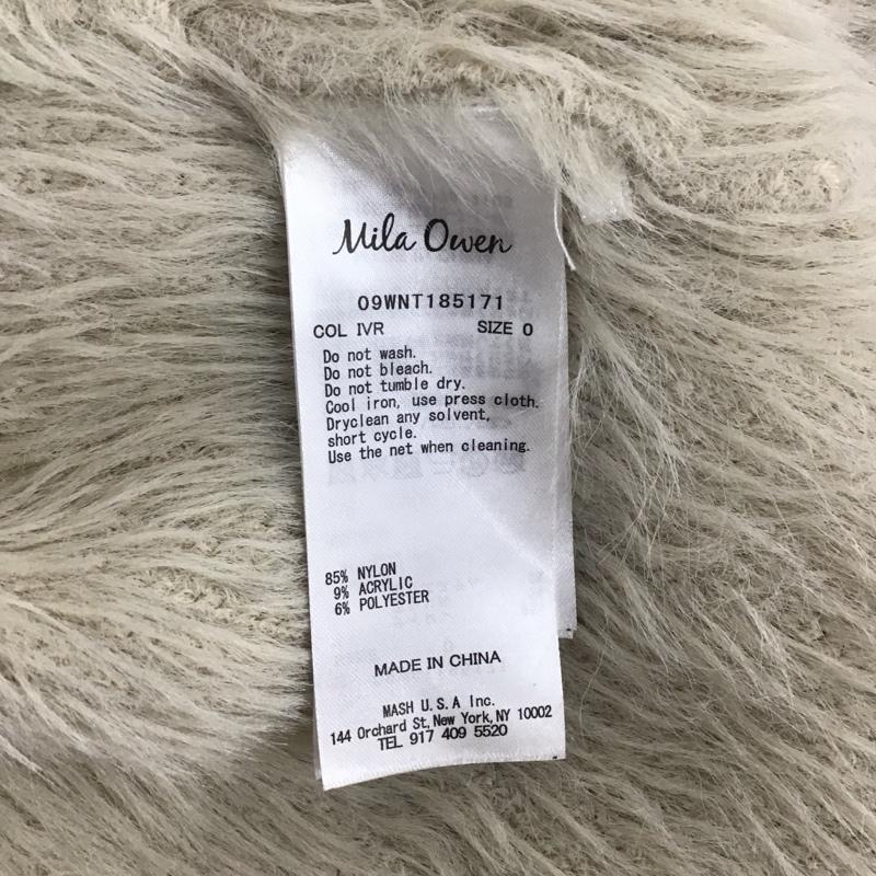 ミラオーウェン Mila Owen ニット、セーター 長袖 長袖ニットカットソー クルーネック セーター 0 無地 アイボリー / アイボリー /  レディース USED 古着 中古 10127558