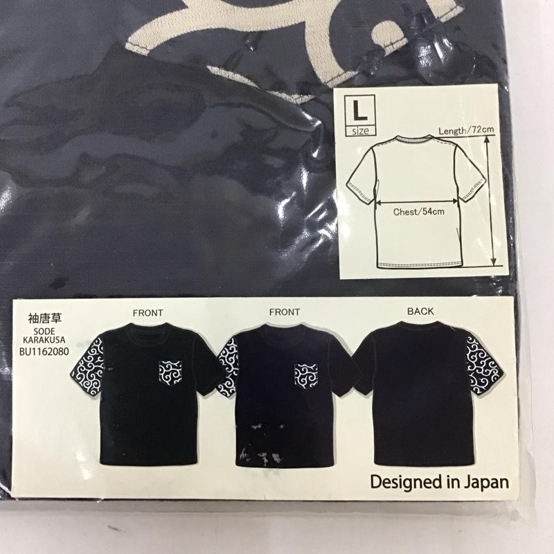 豊天商店 ぶーでんしょうてん Tシャツ 半袖 袖唐草 胸ポケット L 無地 紺 / ネイビー /  メンズ USED 古着 中古 10127565