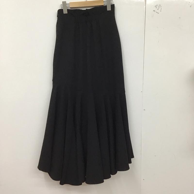 スナイデル SNIDEL スカート ひざ丈スカート フレアスカート ロングスカート カジュアルスカート 1 無地 黒 / ブラック /  レディース USED 古着 中古 10127571