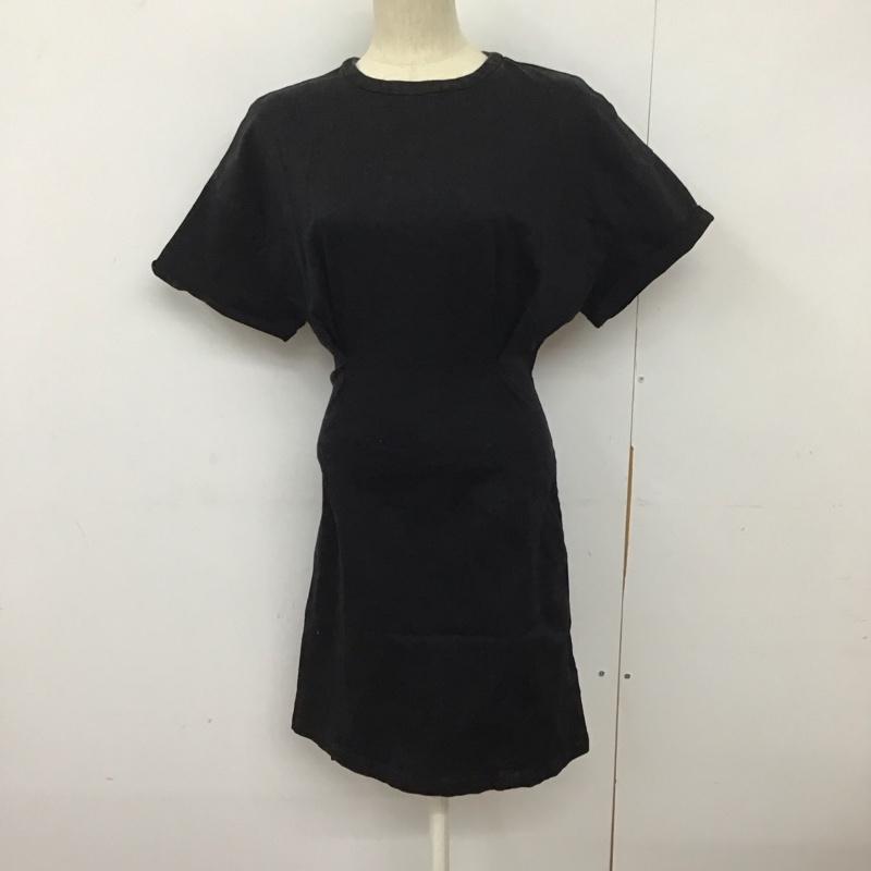 ザラベーシック ZARA BASIC ワンピース ひざ丈スカート 半袖ミニワンピース タイトワンピース ストレッチ S 無地 黒 / ブラック /  レディース USED 古着 中古 10127587