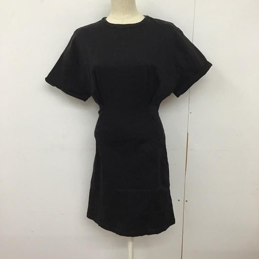ザラベーシック ZARA BASIC ワンピース ひざ丈スカート 半袖ミニワンピース タイトワンピース ストレッチ S 無地 黒 / ブラック /  レディース USED 古着 中古 10127587