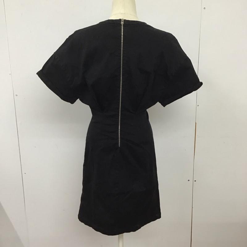ザラベーシック ZARA BASIC ワンピース ひざ丈スカート 半袖ミニワンピース タイトワンピース ストレッチ S 無地 黒 / ブラック /  レディース USED 古着 中古 10127587