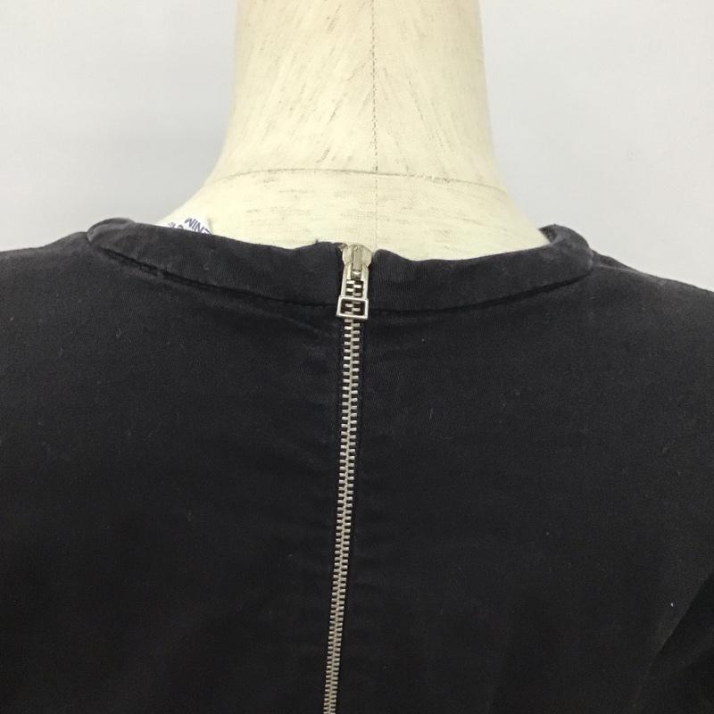 ザラベーシック ZARA BASIC ワンピース ひざ丈スカート 半袖ミニワンピース タイトワンピース ストレッチ S 無地 黒 / ブラック /  レディース USED 古着 中古 10127587