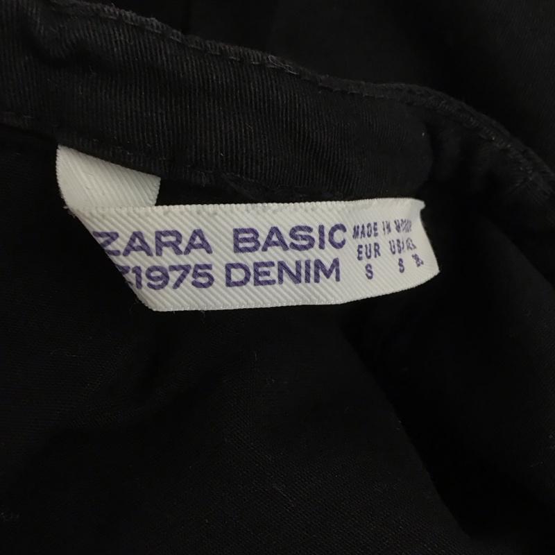 ザラベーシック ZARA BASIC ワンピース ひざ丈スカート 半袖ミニワンピース タイトワンピース ストレッチ S 無地 黒 / ブラック /  レディース USED 古着 中古 10127587