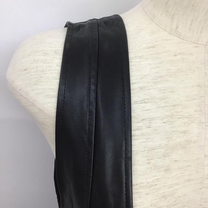 ザラ ZARA ベスト ベスト ベスト ノースリーブカットソー 前ボタン フェイクレザー XS 無地 黒 / ブラック /  レディース USED 古着 中古 10127595