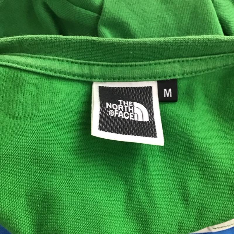 ザノースフェイス THE NORTH FACE Tシャツ 半袖 nt31212 セオアルファパネルティー 半袖カットソー プリントTシャツ M ボーダー柄 青 / ブルー / X 緑 / グリーン / X アイボリー / アイボリー /  レディース USED 古着 中古 10127600