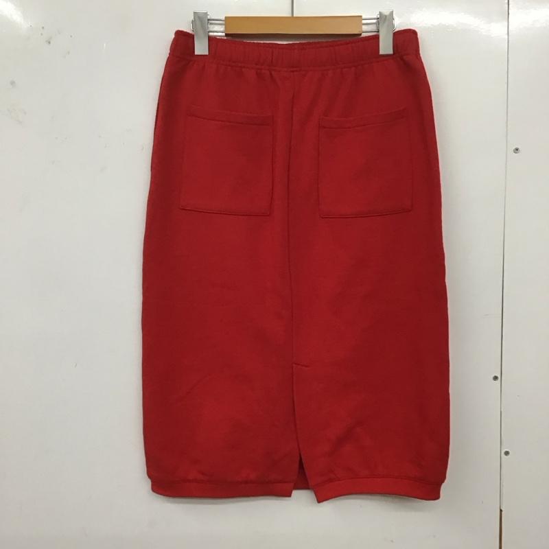 ステューシー STUSSY スカート ひざ丈スカート スウェットスカート カジュアルスカート バックスリット S 無地 赤 / レッド /  レディース USED 古着 中古 10127609