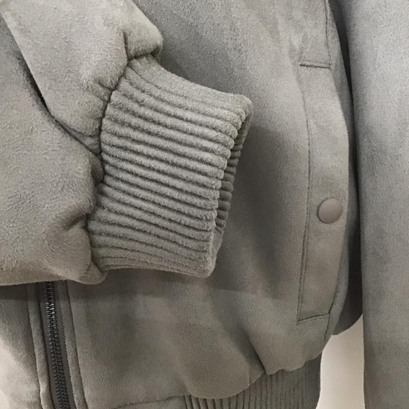 ザラ ZARA ジャケット、上着 ジャケット、ブレザー ジップアップジャケット アウター ノーカラージャケット XS 無地 灰 / グレー /  レディース USED 古着 中古 10127612
