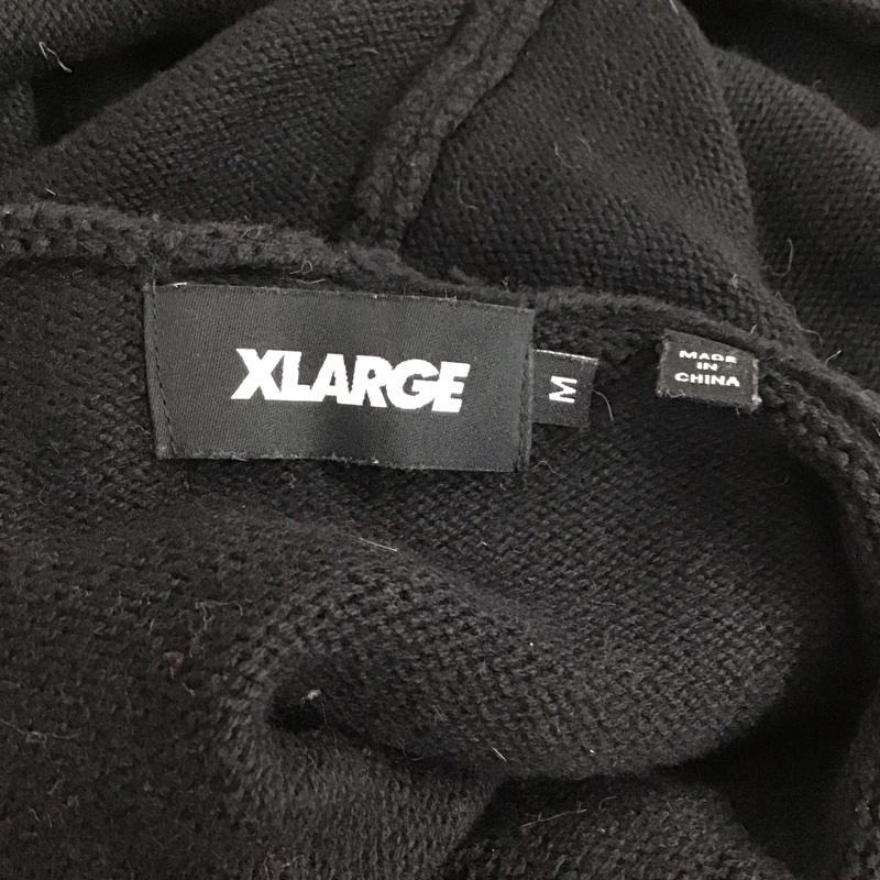 エクストララージ XLARGE パーカー 長袖 長袖パーカー プルオーバーパーカー ニット M ロゴ、文字 黒 / ブラック /  メンズ USED 古着 中古 10127637