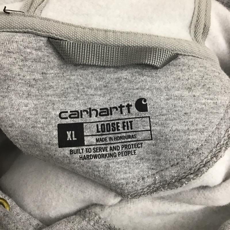カーハート Carhartt パーカー 長袖 長袖パーカー プルオーバーパーカー スウェット XL ロゴ、文字 灰 / グレー /  メンズ USED 古着 中古 10127640