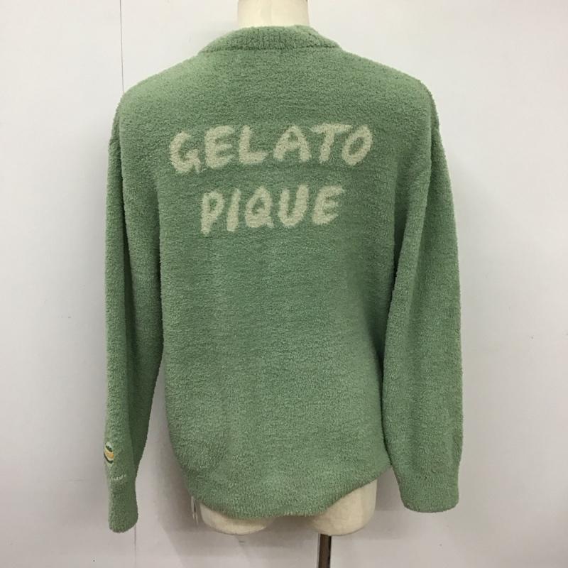 ジェラートピケオム GELATO PIQUE HOMME カーディガン 長袖 pmnt245945 パウダーダイナソージャガードカーディガン ルームウェア M プリント 緑 / グリーン /  メンズ USED 古着 中古 10127641
