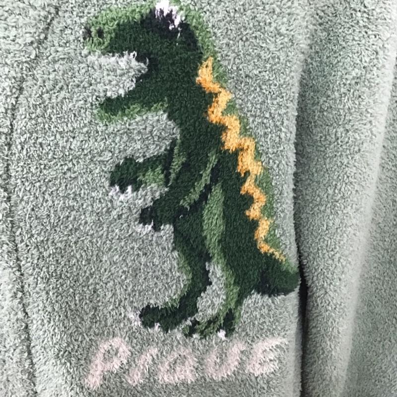 ジェラートピケオム GELATO PIQUE HOMME カーディガン 長袖 pmnt245945 パウダーダイナソージャガードカーディガン ルームウェア M プリント 緑 / グリーン /  メンズ USED 古着 中古 10127641