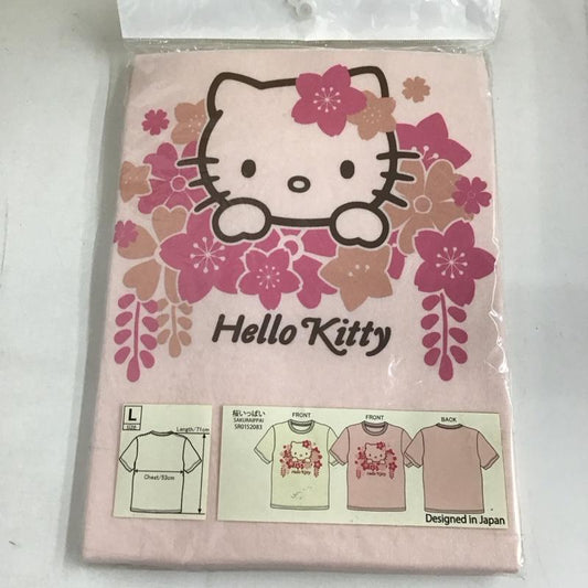 豊天商店 ぶーでんしょうてん Tシャツ 半袖 桜いっぱい L プリント X キャラクター 桃 / ピンク /  レディース USED 古着 中古 10127644