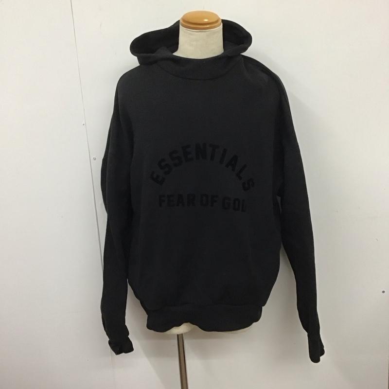 エッセンシャルズ ESSENTIALS パーカー 長袖 長袖パーカー プルオーバーパーカー スウェット L ロゴ、文字 黒 / ブラック /  メンズ USED 古着 中古 10127645