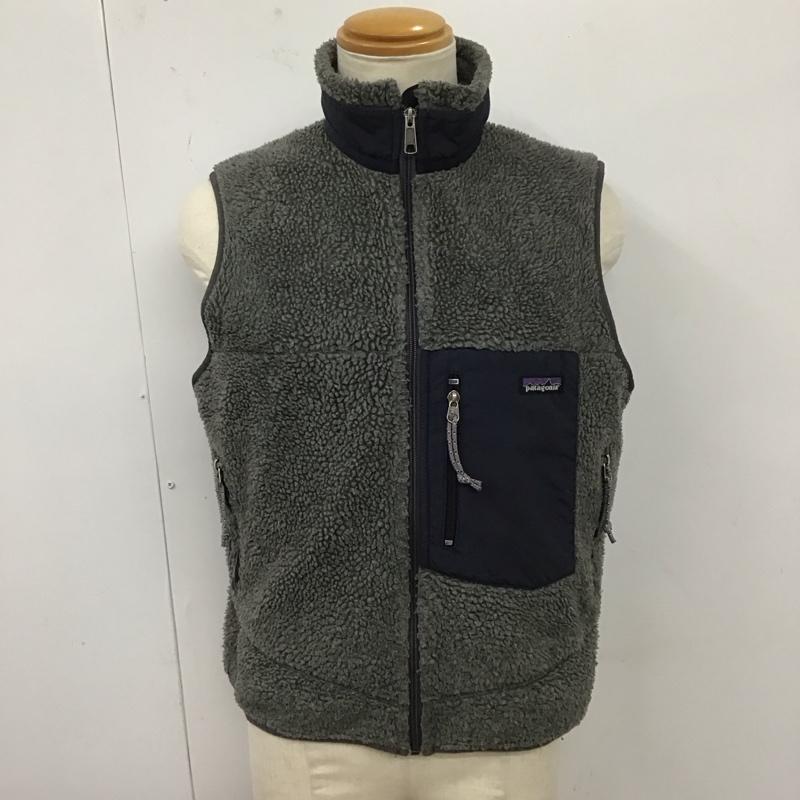 パタゴニア patagonia ベスト ベスト ベスト ジップアップフリースベスト スタンドネック S ロゴ、文字 灰 / グレー /  メンズ USED 古着 中古 10127657
