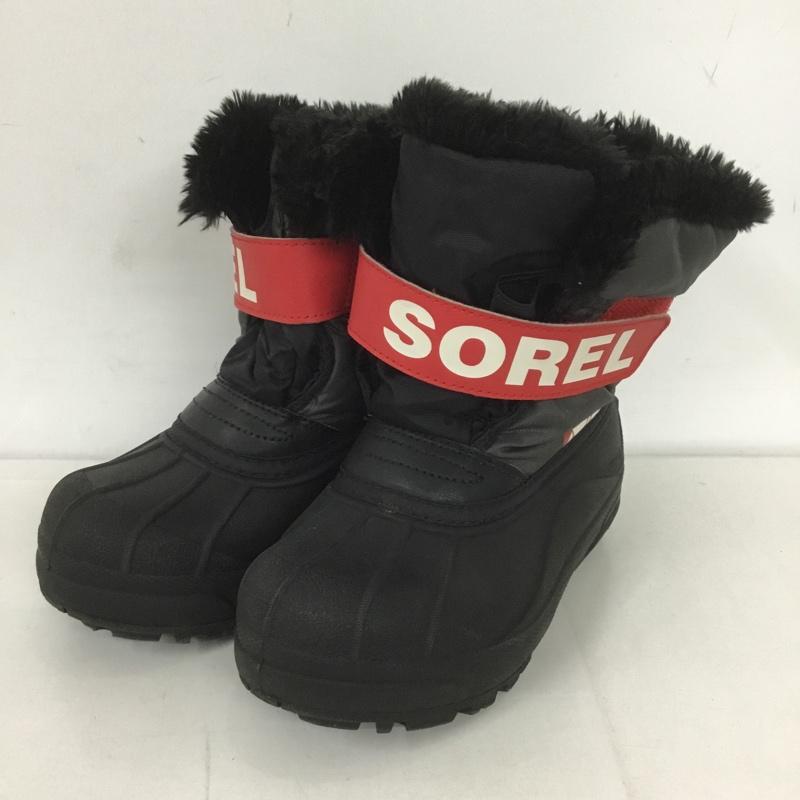 ソレル SOREL シューズ シューズ 1638111089 キッズ スノーブーツ 18cm アウトドアブーツ 18.0cm ロゴ、文字 黒 / ブラック / X 赤 / レッド /  ボーイズ USED 古着 中古 10127677
