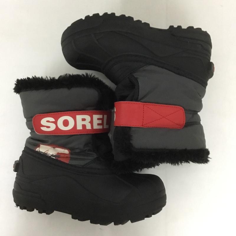 ソレル SOREL シューズ シューズ 1638111089 キッズ スノーブーツ 18cm アウトドアブーツ 18.0cm ロゴ、文字 黒 / ブラック / X 赤 / レッド /  ボーイズ USED 古着 中古 10127677