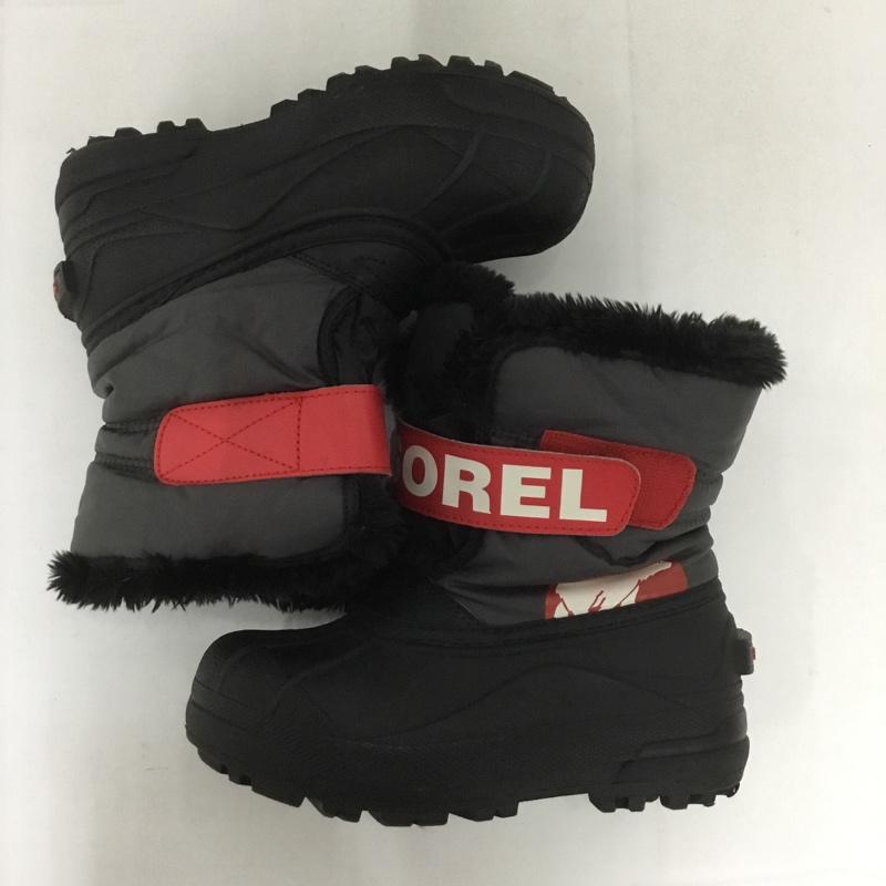 ソレル SOREL シューズ シューズ 1638111089 キッズ スノーブーツ 18cm アウトドアブーツ 18.0cm ロゴ、文字 黒 / ブラック / X 赤 / レッド /  ボーイズ USED 古着 中古 10127677