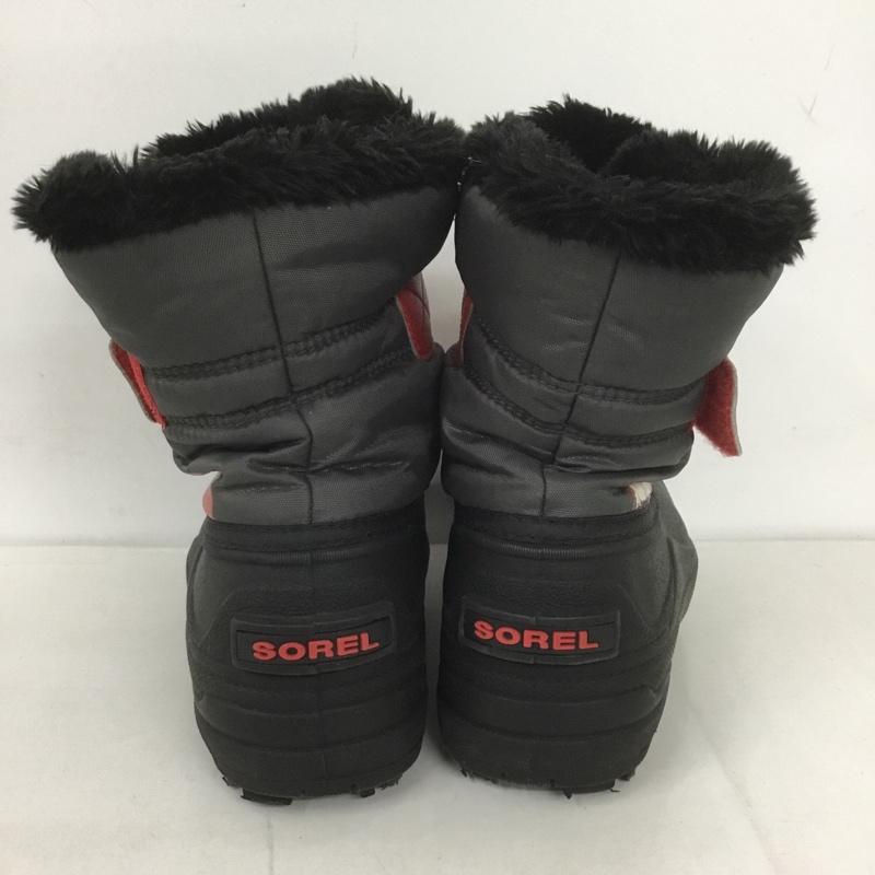 ソレル SOREL シューズ シューズ 1638111089 キッズ スノーブーツ 18cm アウトドアブーツ 18.0cm ロゴ、文字 黒 / ブラック / X 赤 / レッド /  ボーイズ USED 古着 中古 10127677