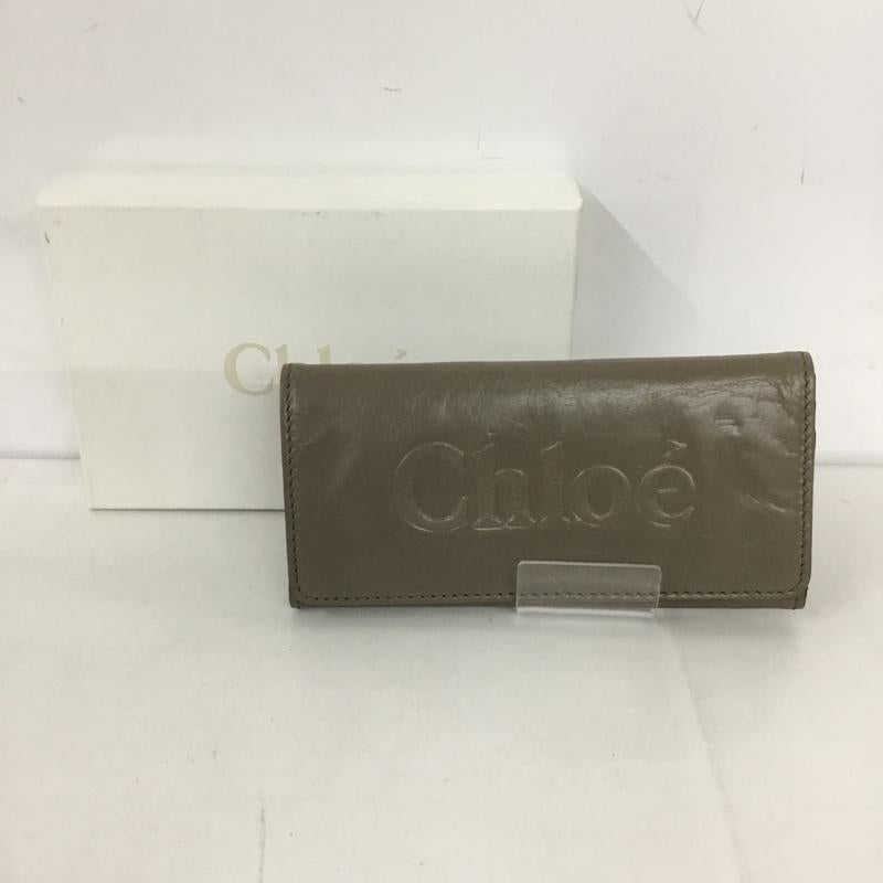 クロエ Chloe 財布 長財布 3P0321-7A733 箱有 ロゴ、文字 グレージュ / グレージュ /  レディース USED 古着 中古 10127681