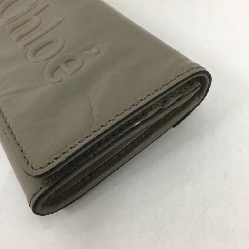クロエ Chloe 財布 長財布 3P0321-7A733 箱有 ロゴ、文字 グレージュ / グレージュ /  レディース USED 古着 中古 10127681