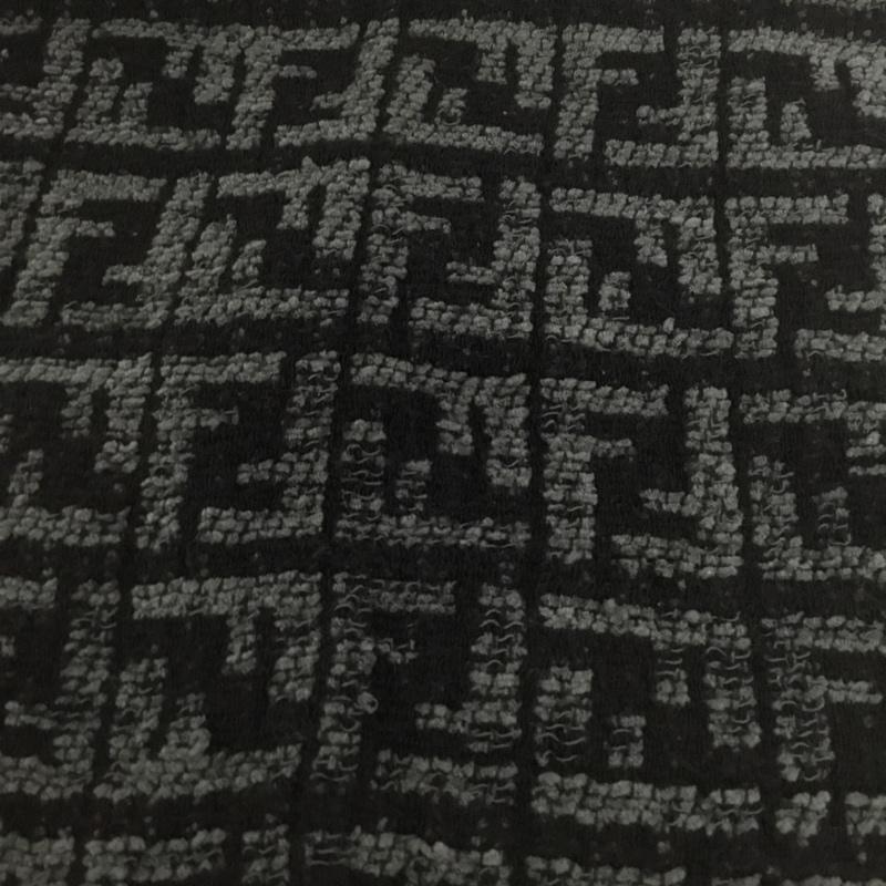 フェンディ FENDI マフラー マフラー フリンジ 総柄 黒 / ブラック / X 灰 / グレー /  メンズ USED 古着 中古 10127686