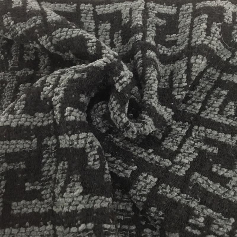 フェンディ FENDI マフラー マフラー フリンジ 総柄 黒 / ブラック / X 灰 / グレー /  メンズ USED 古着 中古 10127686