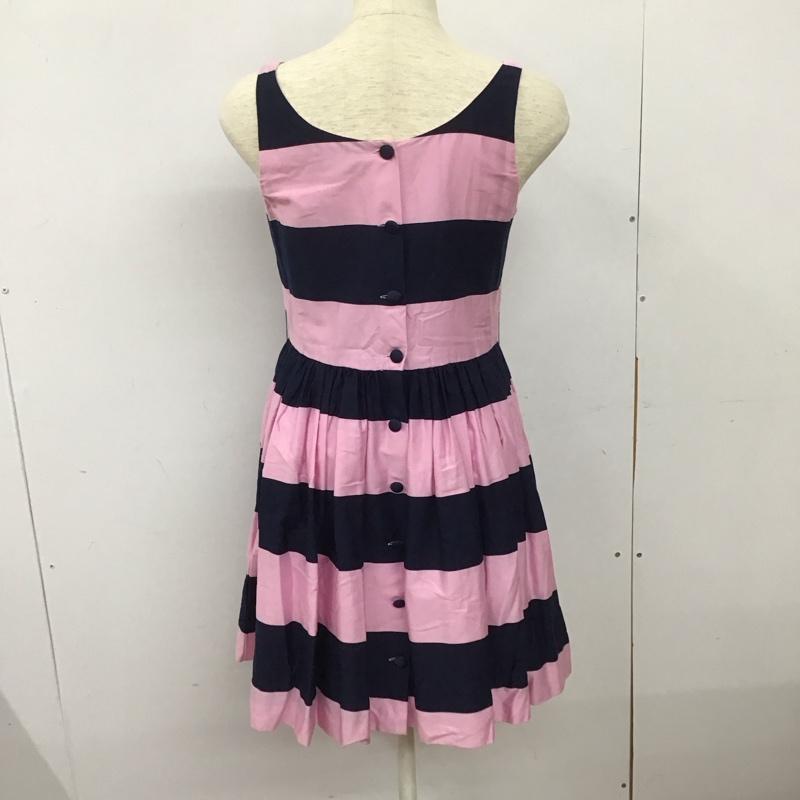 ラルフローレン RALPHLAUREN ワンピース ミニスカート 160cm ボーダー柄 桃 / ピンク / X 紺 / ネイビー /  ガールズ USED 古着 中古 10127694