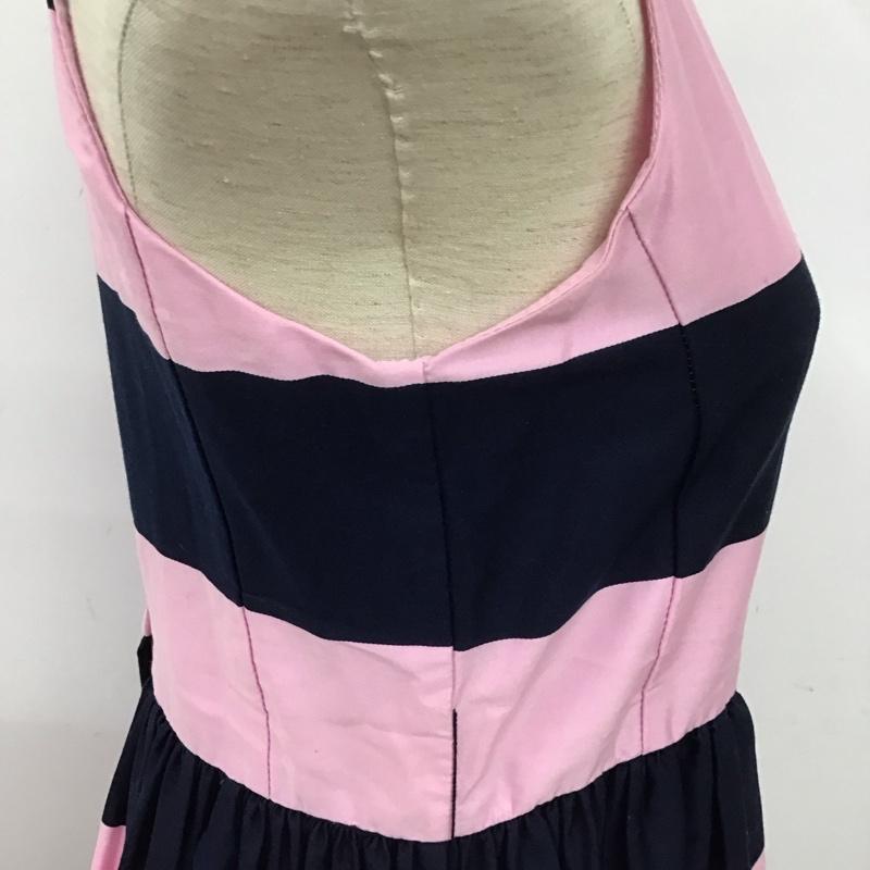 ラルフローレン RALPHLAUREN ワンピース ミニスカート 160cm ボーダー柄 桃 / ピンク / X 紺 / ネイビー /  ガールズ USED 古着 中古 10127694