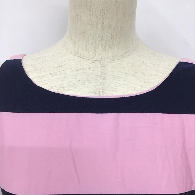 ラルフローレン RALPHLAUREN ワンピース ミニスカート 160cm ボーダー柄 桃 / ピンク / X 紺 / ネイビー /  ガールズ USED 古着 中古 10127694