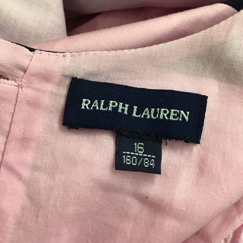 ラルフローレン RALPHLAUREN ワンピース ミニスカート 160cm ボーダー柄 桃 / ピンク / X 紺 / ネイビー /  ガールズ USED 古着 中古 10127694