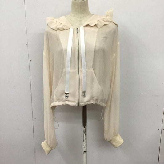 アンクルージュ ANKROUGE パーカー 長袖 ジップパーカー シアー M 無地 アイボリー / アイボリー /  レディース USED 古着 中古 10127716